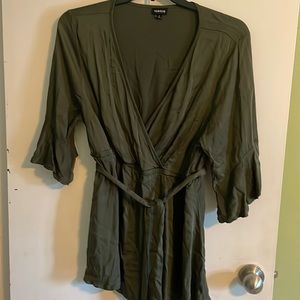 Torrid olive green wrap shirt